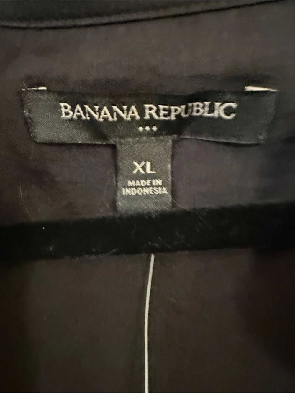 Banana Republic Black V-Neck Long Sleeve Blouse with Collar SZ XL. NWT
